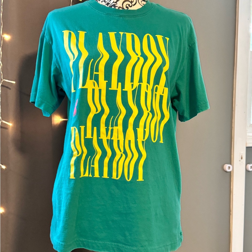 Teal Playboy graphic tee